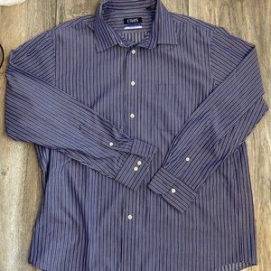 Chaps blue stripe button down men’s shirt 17 34/35